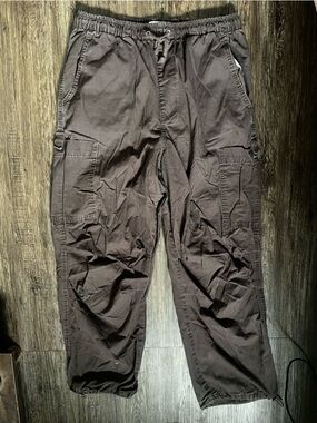 refuge Brown Men's Cargo Pants with Elastic Waist